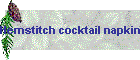 Hemstitch cocktail napkin colored border